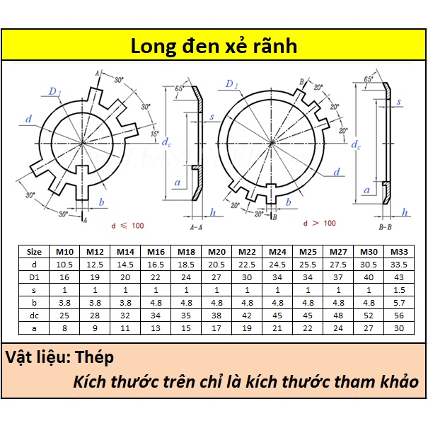 Long đen hãm trục M42-M85