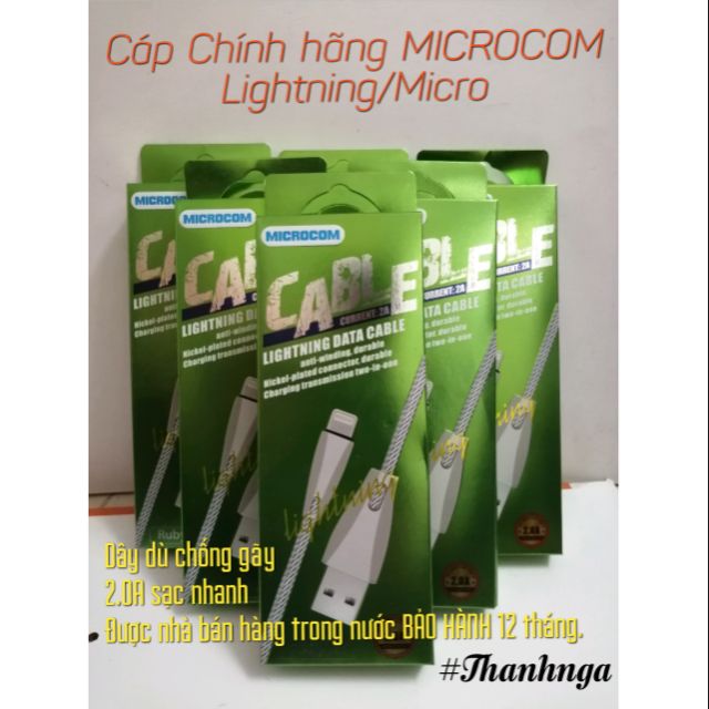 Cáp Microcom Lightning/Micro