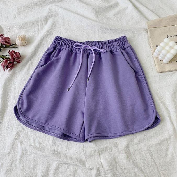 Quần Đùi Thể Thao Nữ 🌸Short Thun Ngắn Dáng Rộng Cạp Chun, Sooc Mặc Nhà Phong Cách Hàn Quốc | BigBuy360 - bigbuy360.vn