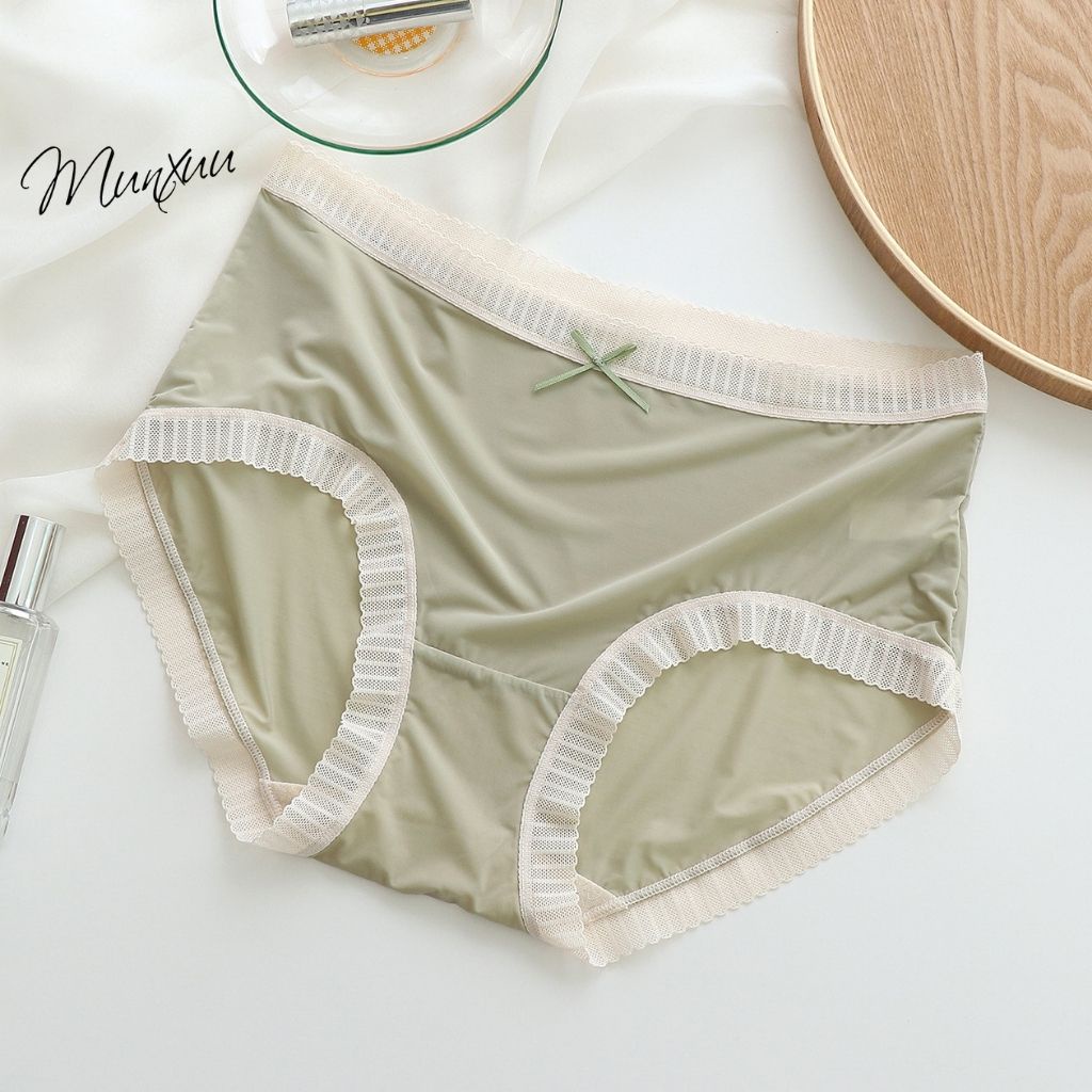Quần lót Su cao cấp Munxuu chất mềm siêu mát phối ren, set màu thanh lịch ngọt ngào - QC110
