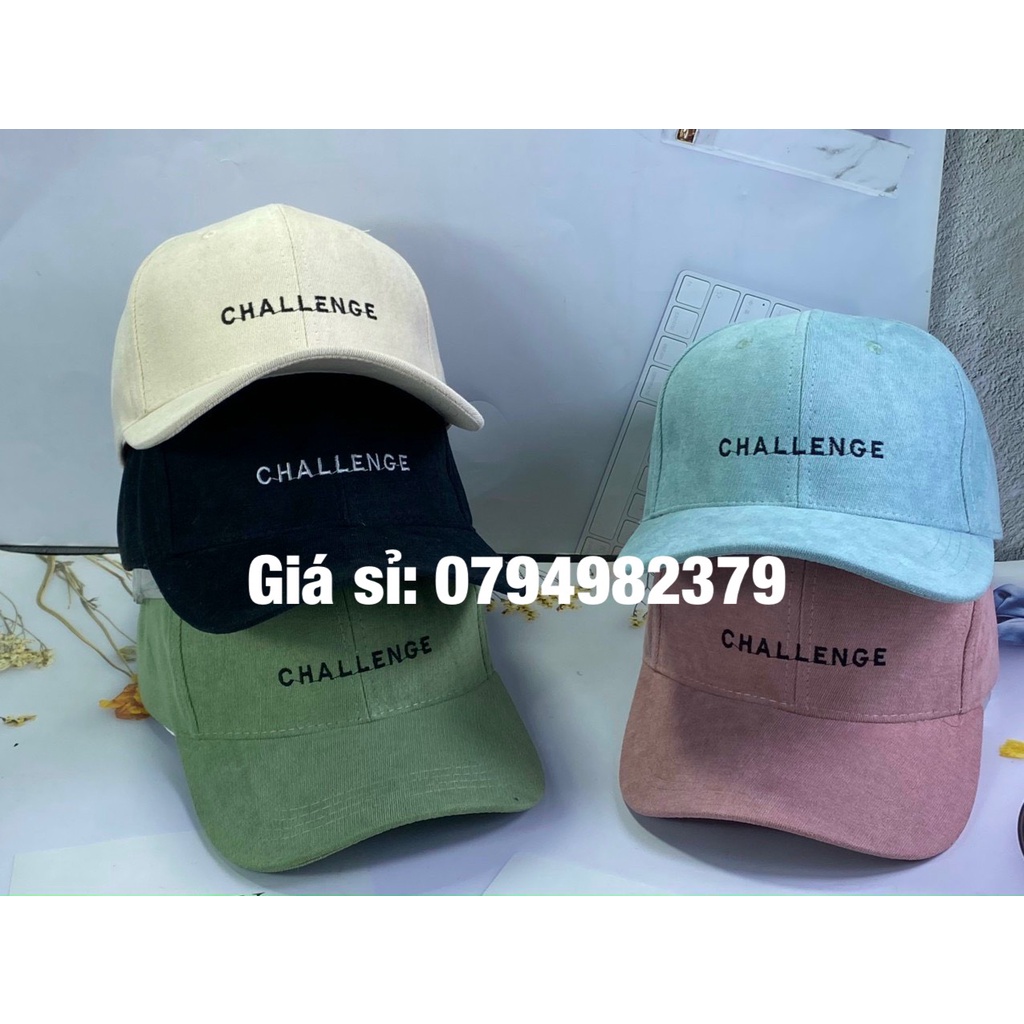 Nón kết nam nữ - Mũ nhung CHALLENGE (Thách đấu) đậm chất cá tính thời trang trẻ (Cap-Nón(Most))