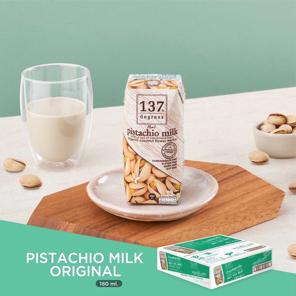 LỐC 3 HỘP SỮA HẠT DẺ NGUYÊN CHẤT PISTACHIO MILK  ORIGINAL 137 DEGREES 180ML