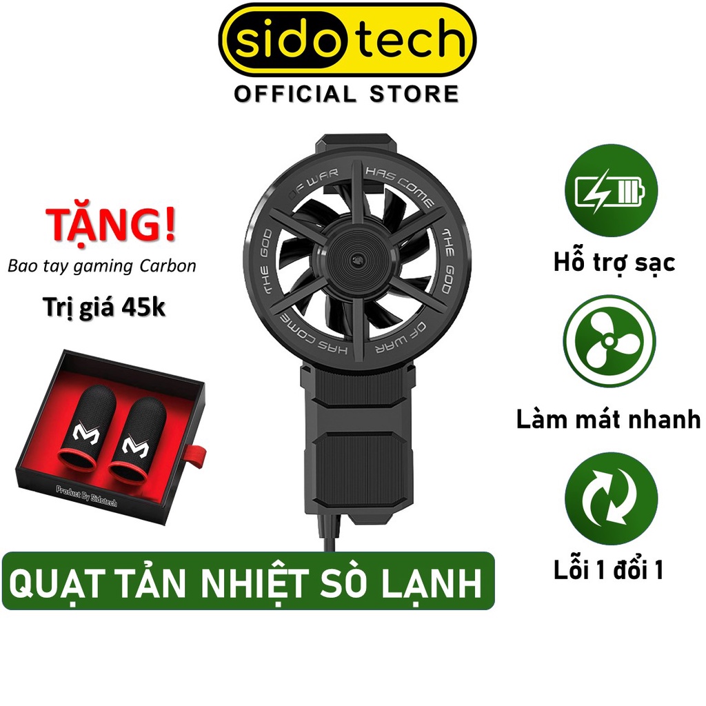 Quạt tản nhiệt điện thoại SIDOTECH FL06 phong cách gaming làm mát nhanh chơi game pubg free fire liên quân mobile