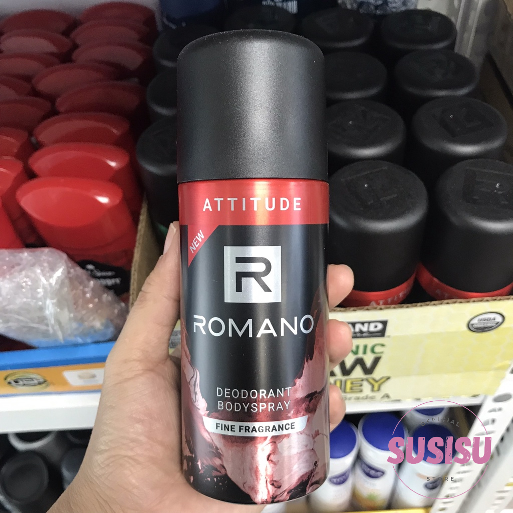 Xịt khử mùi nước hoa nam Romano Deodorant Bodyspray 150ml/Lăn nách nam ROMANO Attitude / Classic Deodorant Roll-on 50ml
