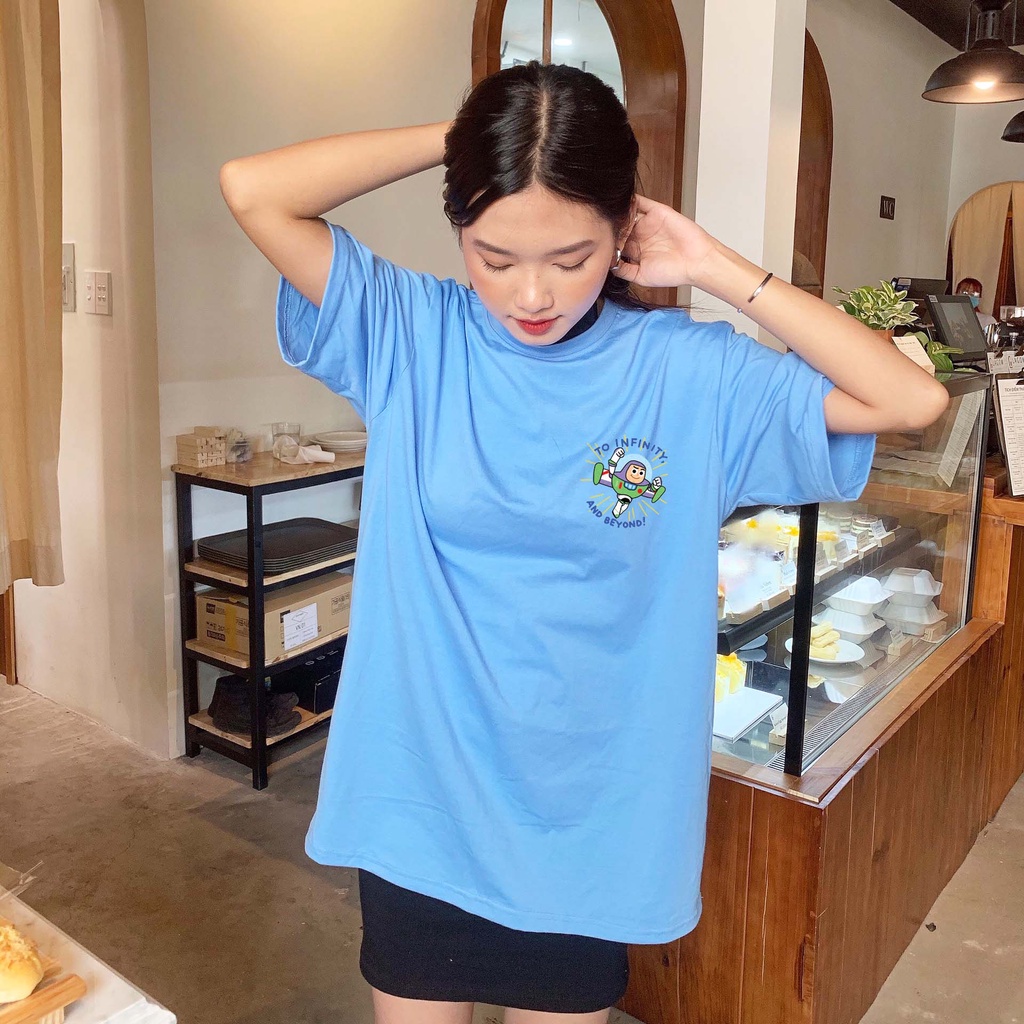 Áo thun Unisex hoạt hình đồ chơi TOY STORY vải cotton oversize tay lỡ form rộng