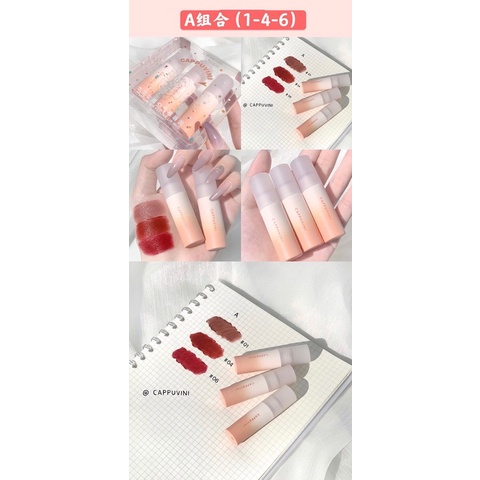 Set 3 cây son kem lì Capuvini cao cấp màu tây | BigBuy360 - bigbuy360.vn