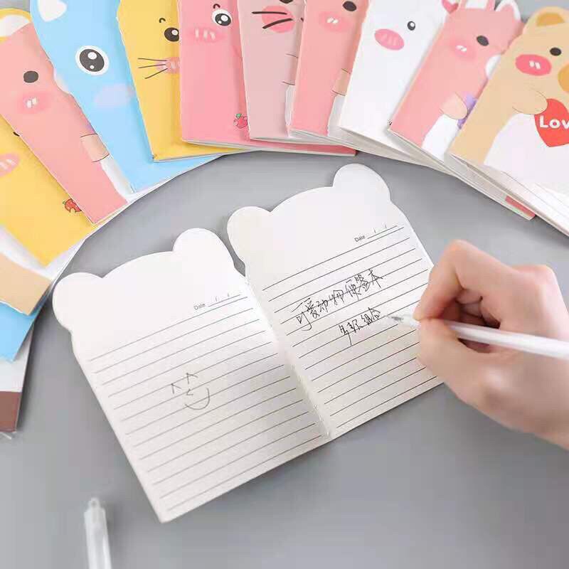 Sổ tay ghi chú mini in hoạt hình động vật kiểu vintage dễ thương