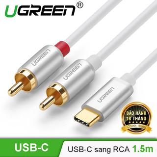 Cáp chuyển đổi usb type c sang 2 đầu hoa sen rca dài 0.5m ugreen us145 30733