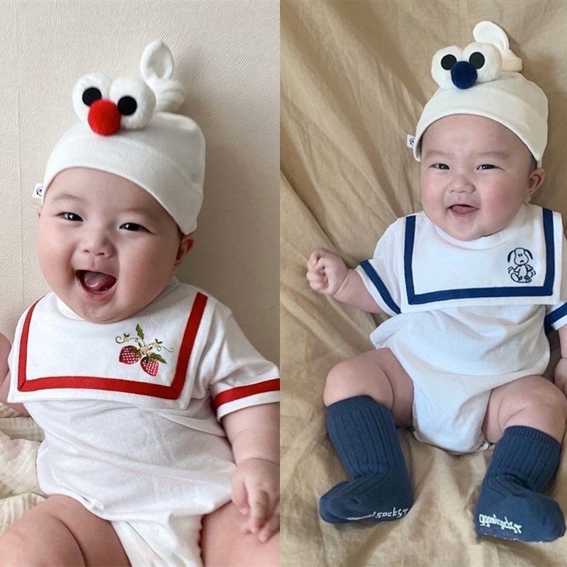 Bộ Áo Liền Quần Tay Ngắn In Họa Tiết Hoạt Hình Dễ Thương Thời Trang Mùa Hè Cho Bé