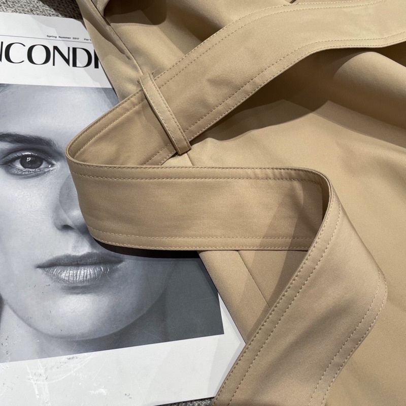 Áo khoác mangto nữ dáng dài trench coat thương hiệu YSL cao cấp