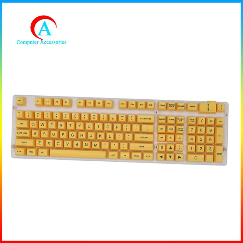 SA Profile 108 Keys Set Keycaps for Mechanical Keyboard White Red Letters