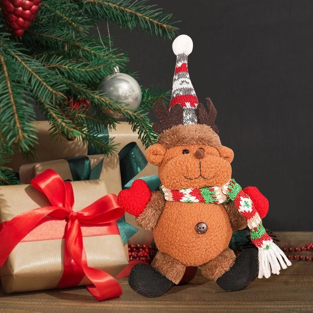 Búp Bê Hình Ông Già Noel / Người Tuyết / Tuần Lộc Có Đèn LED Phát Sáng Trang Trí Nhà