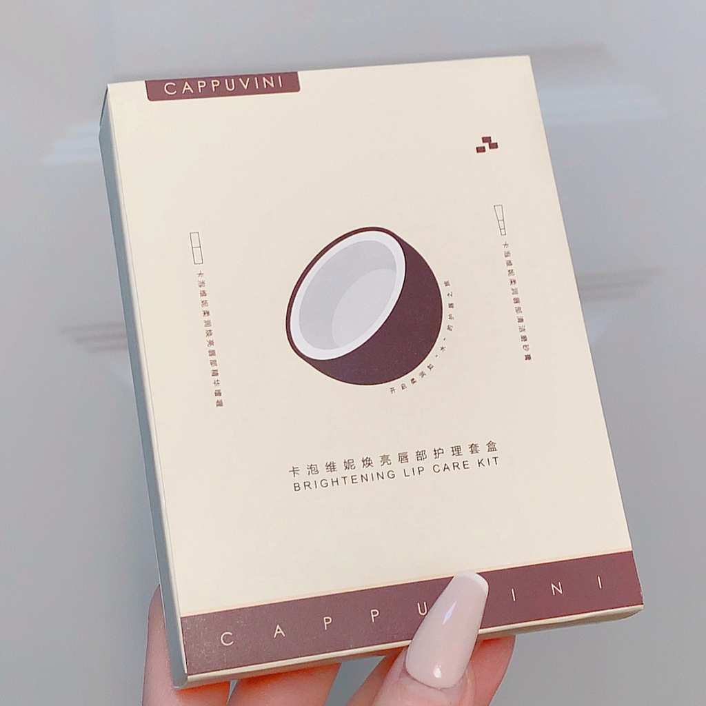 Set son dưỡng môi Cappuvini làm sáng bóng tẩy tế bào chết (có bán lẻ)