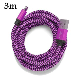 Cáp Sạc Bọc Dù Micro USB 3M cho điện thoại Android (SAMSUNG / OPPO / XIAOMI...) Siêu Bền