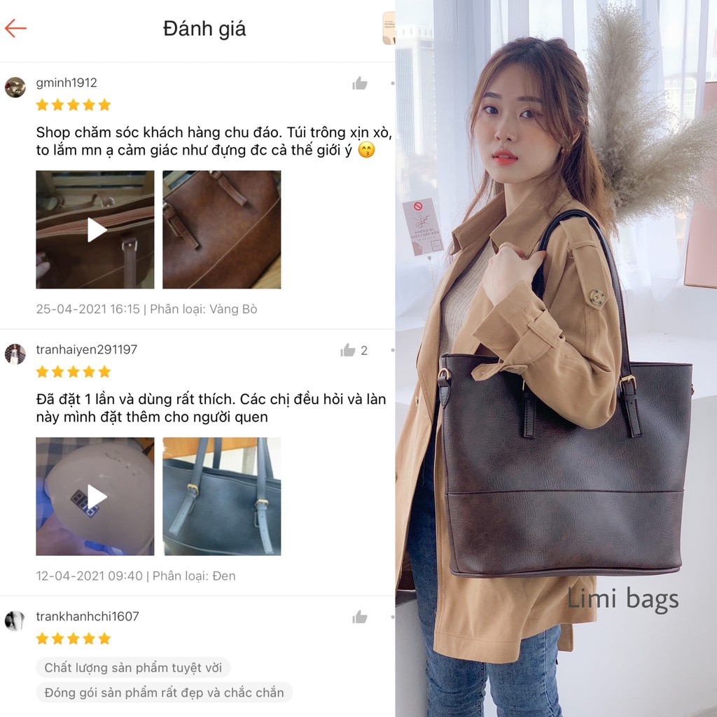 Túi xách công sở nữ da thời trang size to đựng laptop A4 cao cấp đẹp LUMI limi bags | WebRaoVat - webraovat.net.vn