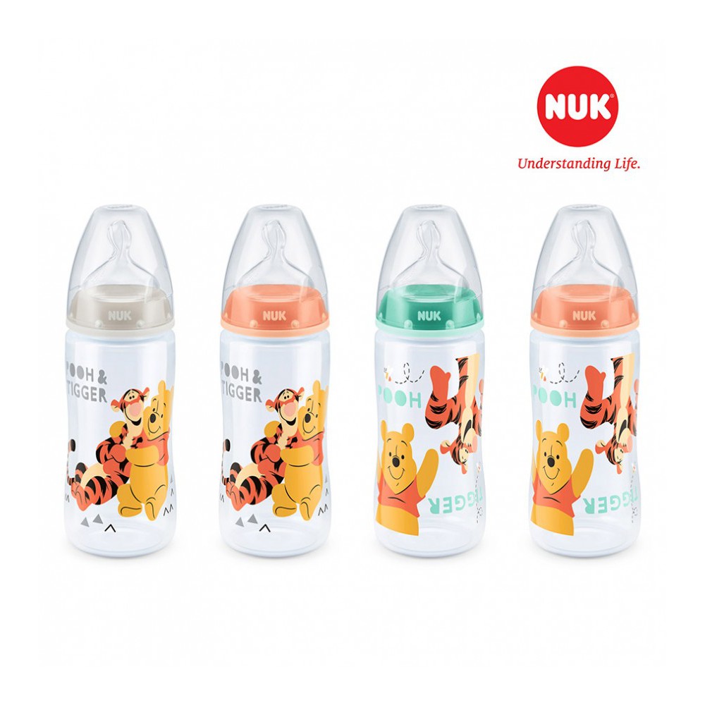 Bình sữa cổ rộng NUK Premium Choice+ nhựa PP 300ml núm ti Silicone S1-M 0-6m (Disney)