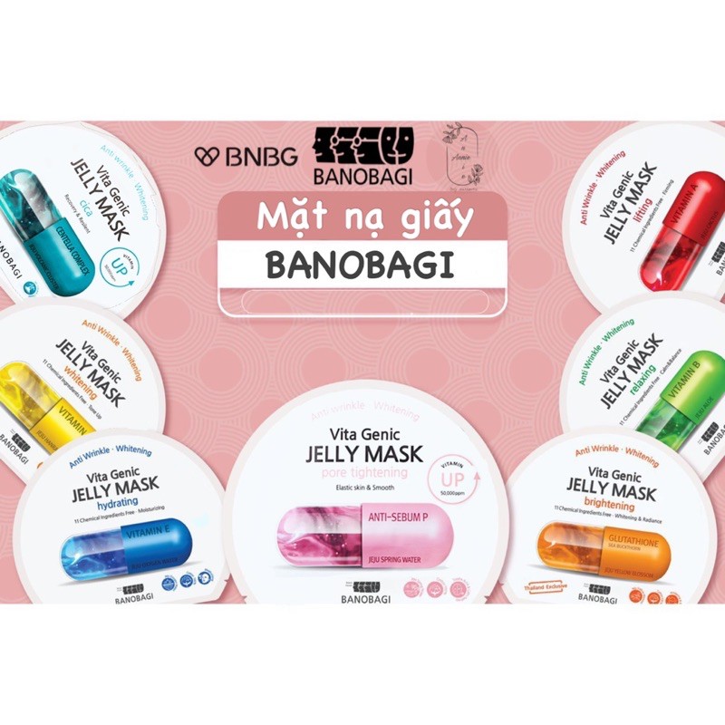 [Bao bì mới] Mặt nạ giấy Banobagi đủ màu