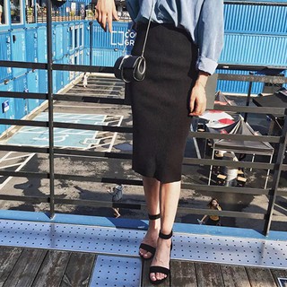Chân váy midi xẻ tà chất siêu đẹp MS201