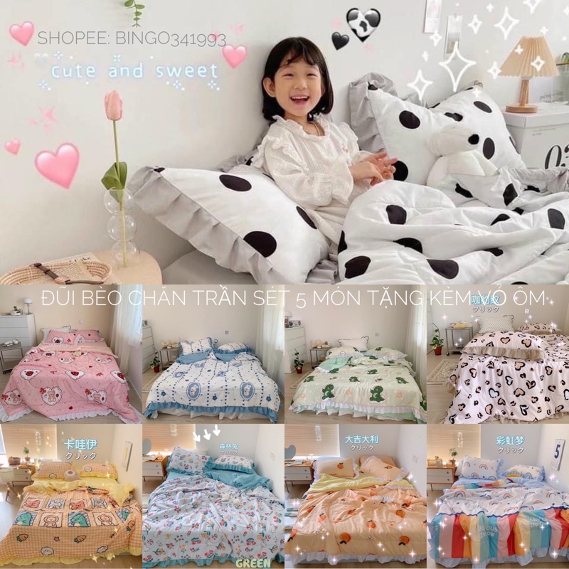 Bộ chăn ga đũi bánh bèo xinh giá rẻ💥 khuyến mãi | BigBuy360 - bigbuy360.vn