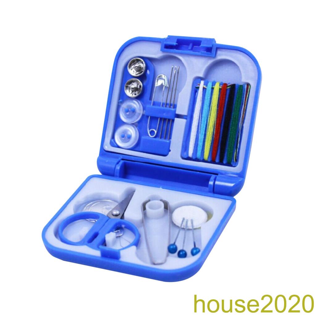 [house]Needles Threads Kit Mini Portable Sewing Tools DIY Scissors Tweezers Pins Buttons Set