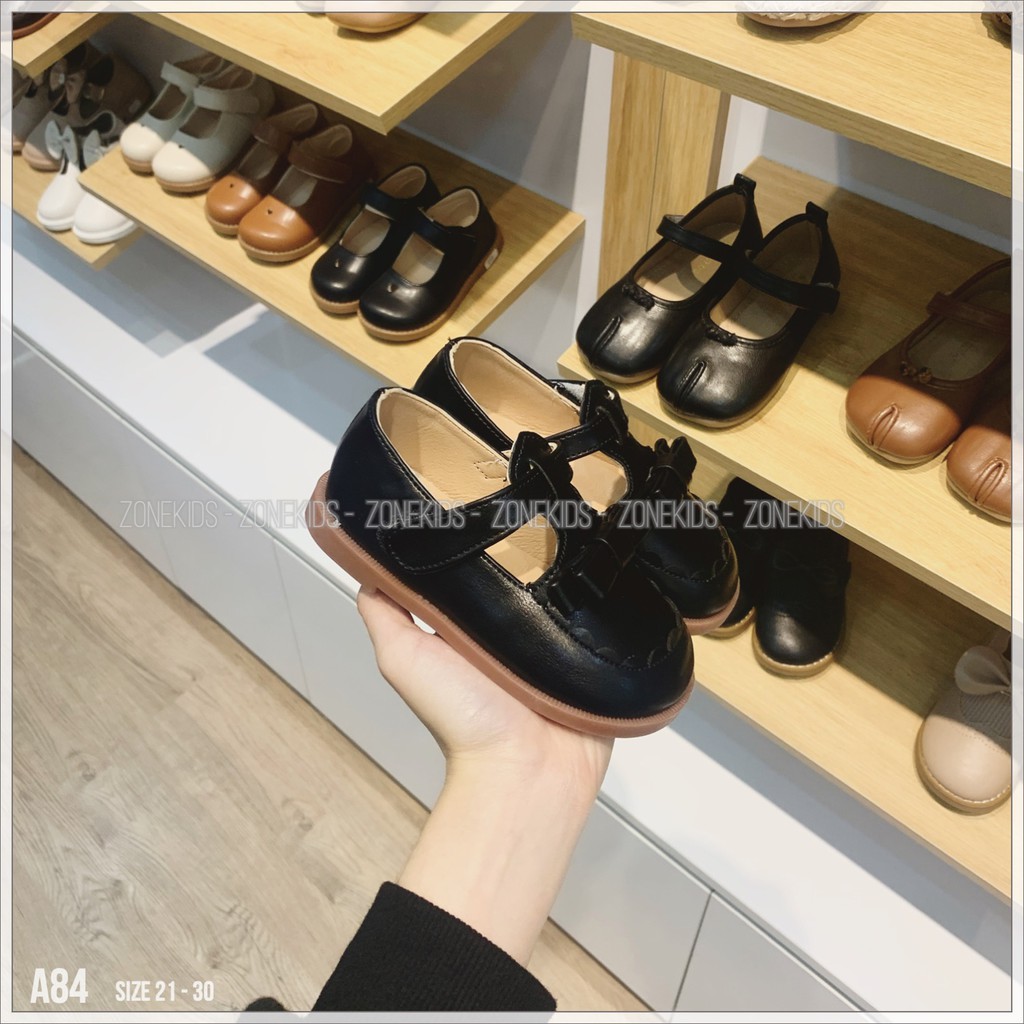 Giày búp bê phối nơ bản dẹt cho bé gái Zonekids - A84