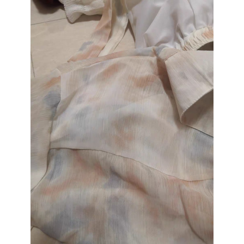 [Order Taobao] Set Áo Sơ Mi Kèm Áo 2S + Quần Lửng Vải Voan Đi Biển (3 Món)