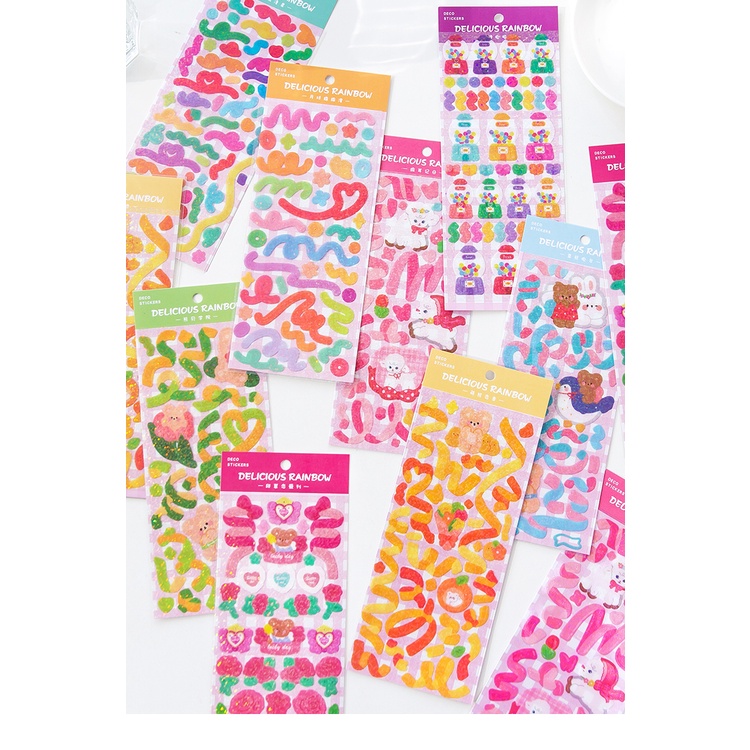 1 Tấm Sticker Cầu Vồng Trang Trí Sổ Lưu Niệm