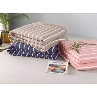 Chăn muji kẻ sọc muji nhật cotton xuất khẩu - mẫu mới hè 2022