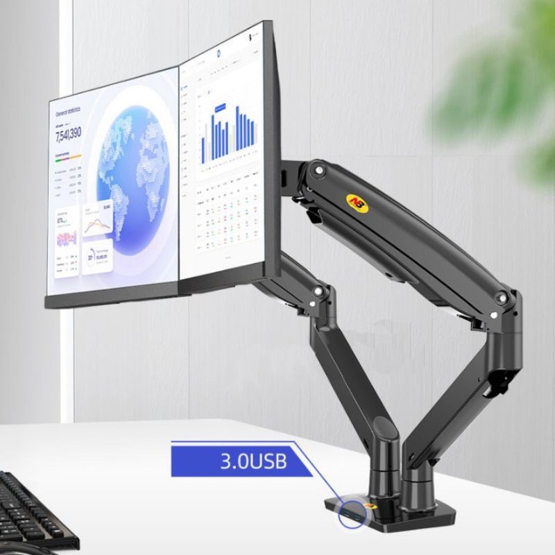 Giá Treo Hai Màn Hình NB F195A 22 - 32 Inch - Tay Treo Màn Hình Kép F195A Mới Nhất