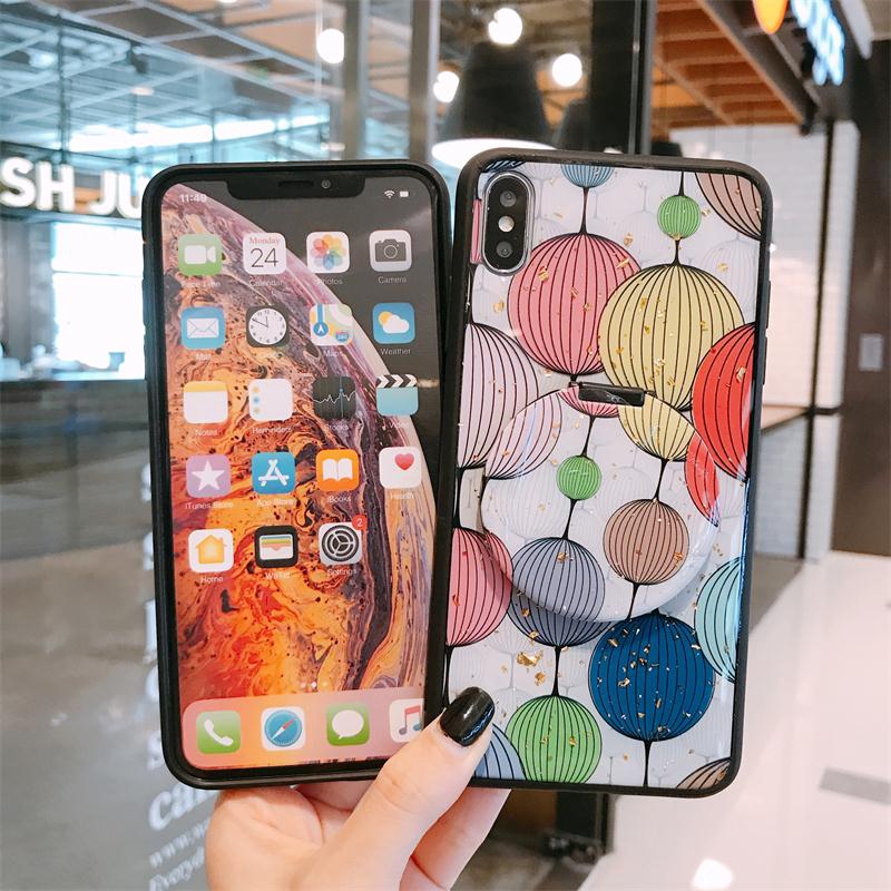 Casing iPhone 11 Pro Max X XS MAX 7 8 6 6S Plus TPU Soft Case Full Cover Mirror Holder