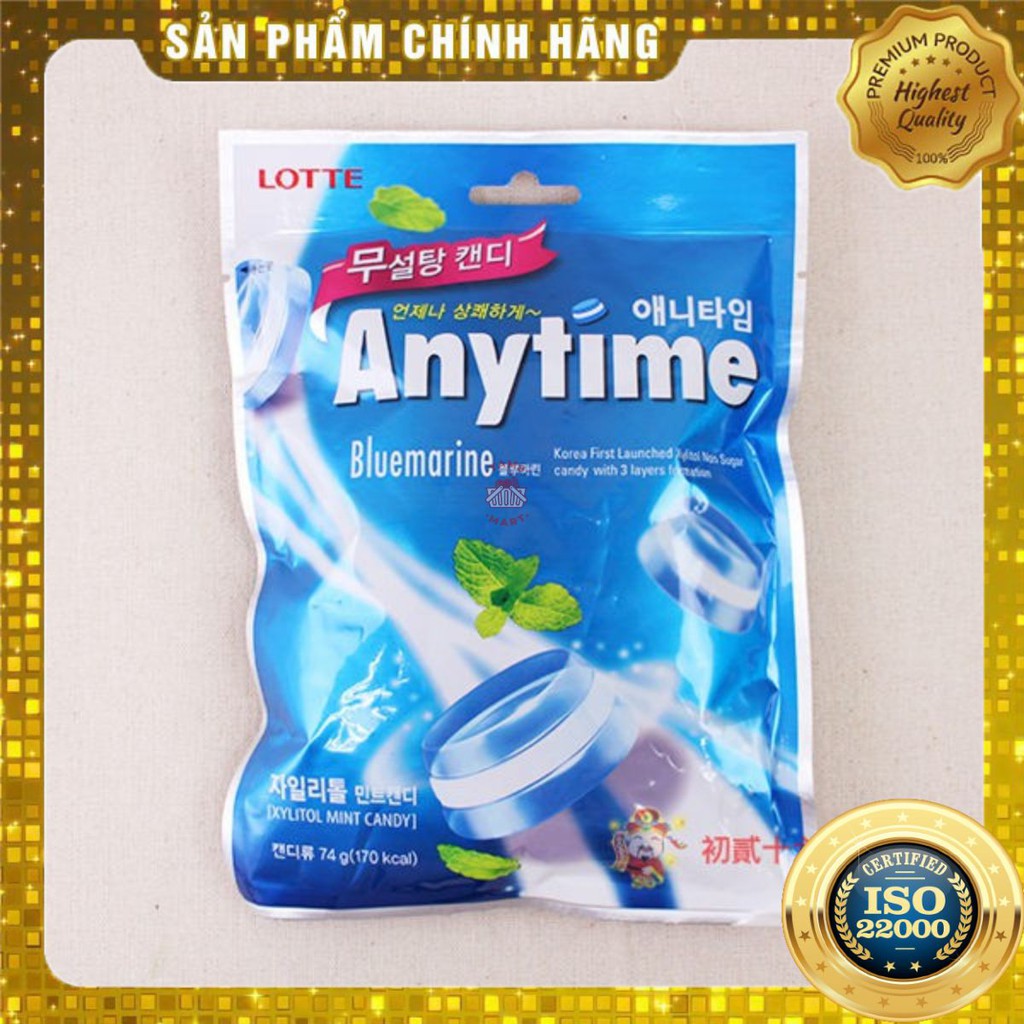 [ Yams Mart ] K-Kẹo Cứng LOTTE ANYTIME BLUEMARINE 74G