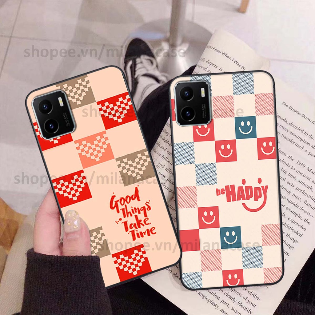 Ốp Vivo Y15s caro họa tiết nhiều màu sắc siêu đẹp thời trang cá tính