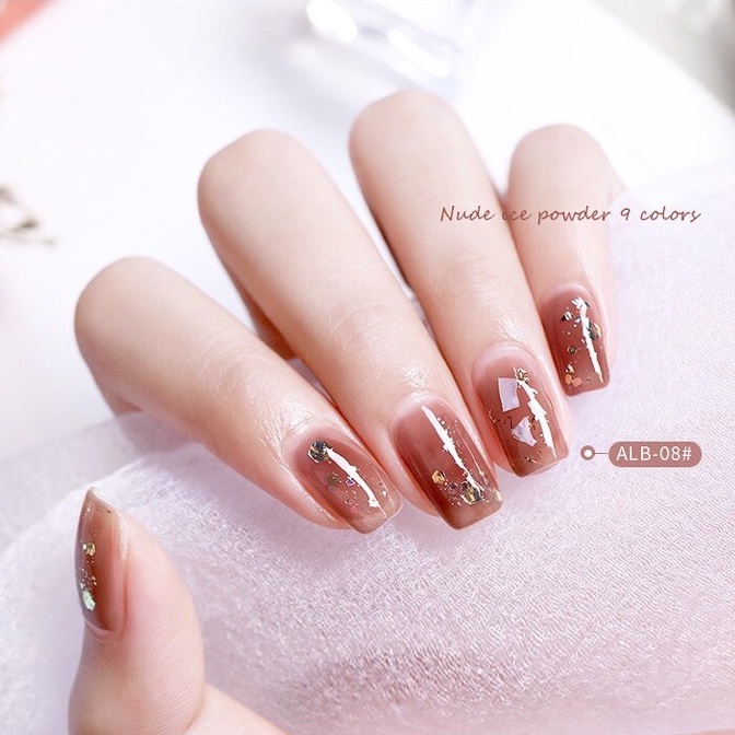 Sơn gel thạch móng tay AS tone nâu hồng phớt mã ALB 15ml