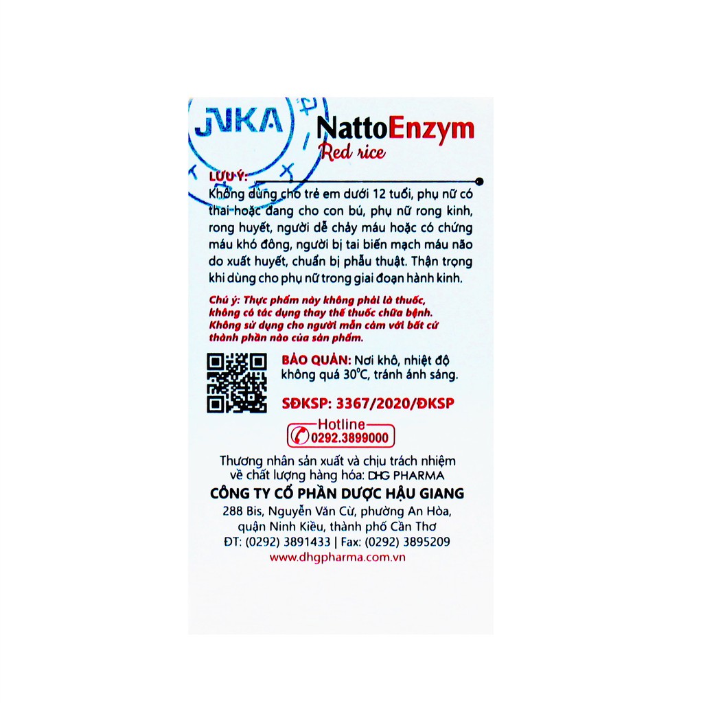 NattoEnzym Red Rice - DHG Pharma - Chai 60 Viên - Hỗ Trợ Giảm Cholesterol Máu, Làm Tan Cục Máu Đông