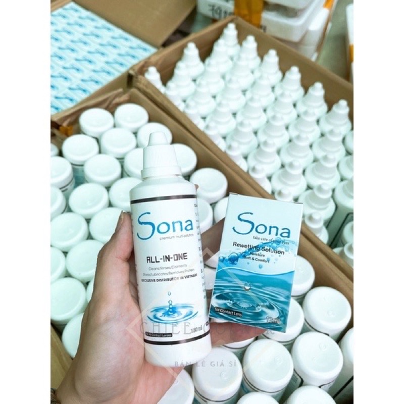 Nước Ngâm Lens / Nước Nhỏ Mắt Lens Hàn Quốc AQUA / SONA 150ml/12ml