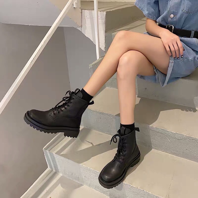 (sẵn đen 38) Boots ulzzang B29 đế cao 4.5cm | BigBuy360 - bigbuy360.vn