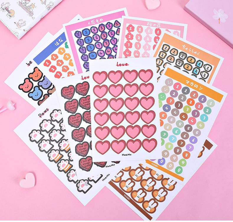 Sticker Dán Trang Trí Sổ Tay Nhiều Kiểu Dáng Đáng Yêu