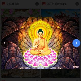 Tranh Phật Tổ 3D in vải lụa cao cấp phủ kim sa