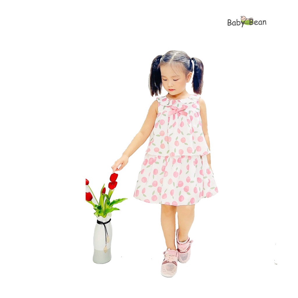 Đầm Cotton 2 Tầng Đính Nơ Bé Gái BabyBean (14kg-34kg)