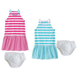 Đầm thun Gymboree bé gái  kẻ hai dây cổ yếm - 130638 -gdb