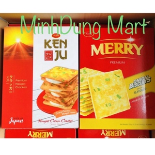 Xả Kho Bánh nougat hành Kenju và bánh quy hành Merry richy