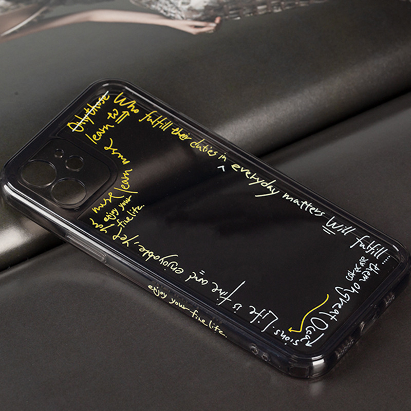 iooik Hand painted graffiti XS Max semi transparent black XR is suitable for Apple 12 mobile phone case, iPhone 11pro all inclusive 8plus software