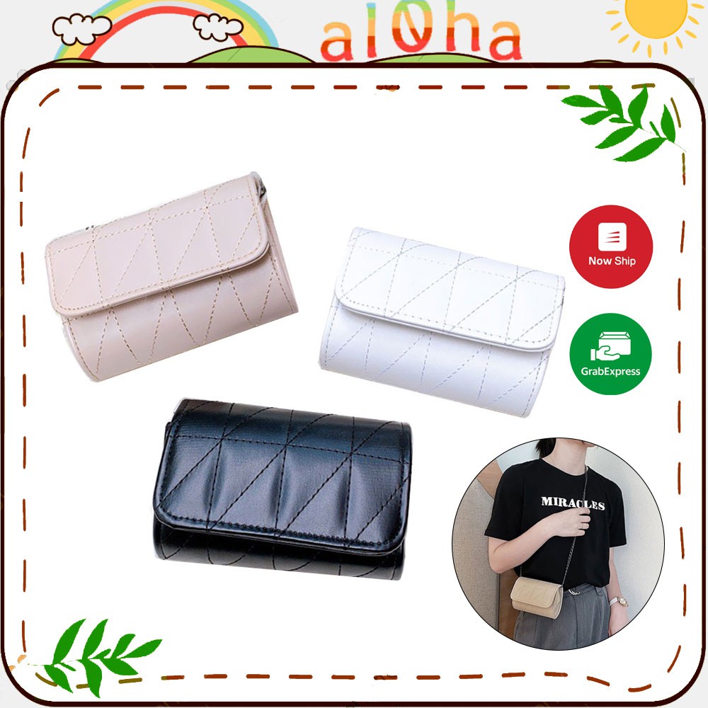 Túi ví đeo chéo, cầm tay mini 2 trong 1 vân chỉ có dây phong cách sang, xịn, mịn