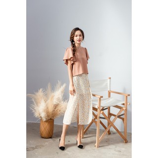 KOKA Design Chân váy xẻ nơ hoa nhí 21607