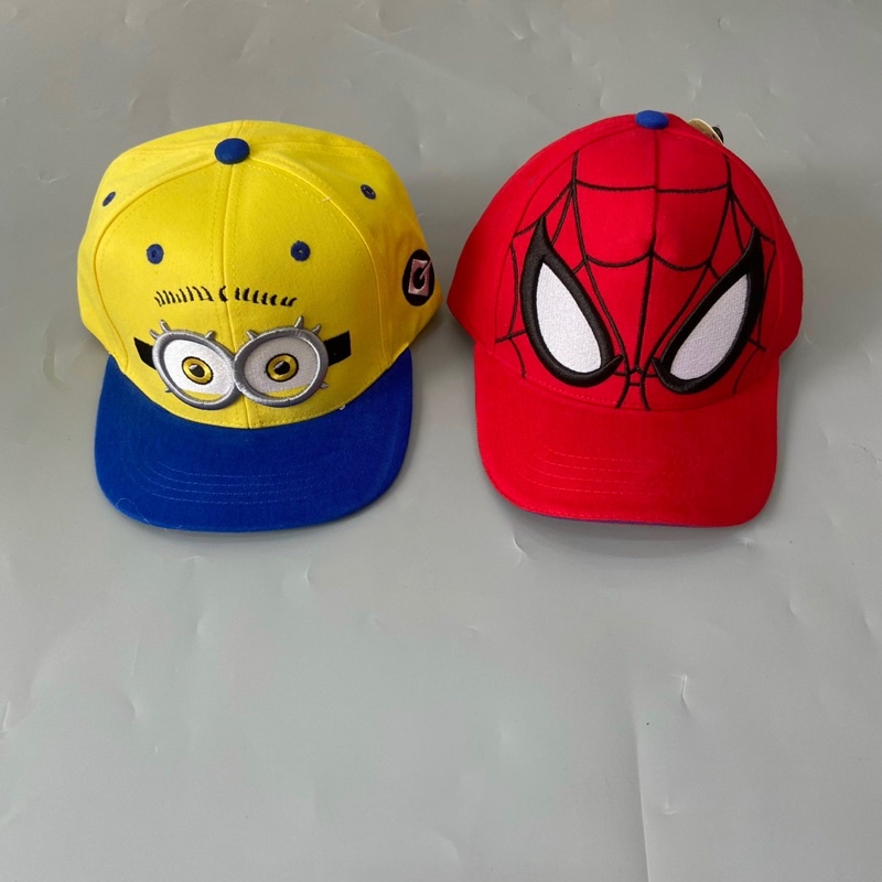 Nón Mũ lưỡi trai cho bé trai 3 4 5 6 7 8 9 10 tuổi hình người nhện, rằn ri, minion, marvel - NTP
