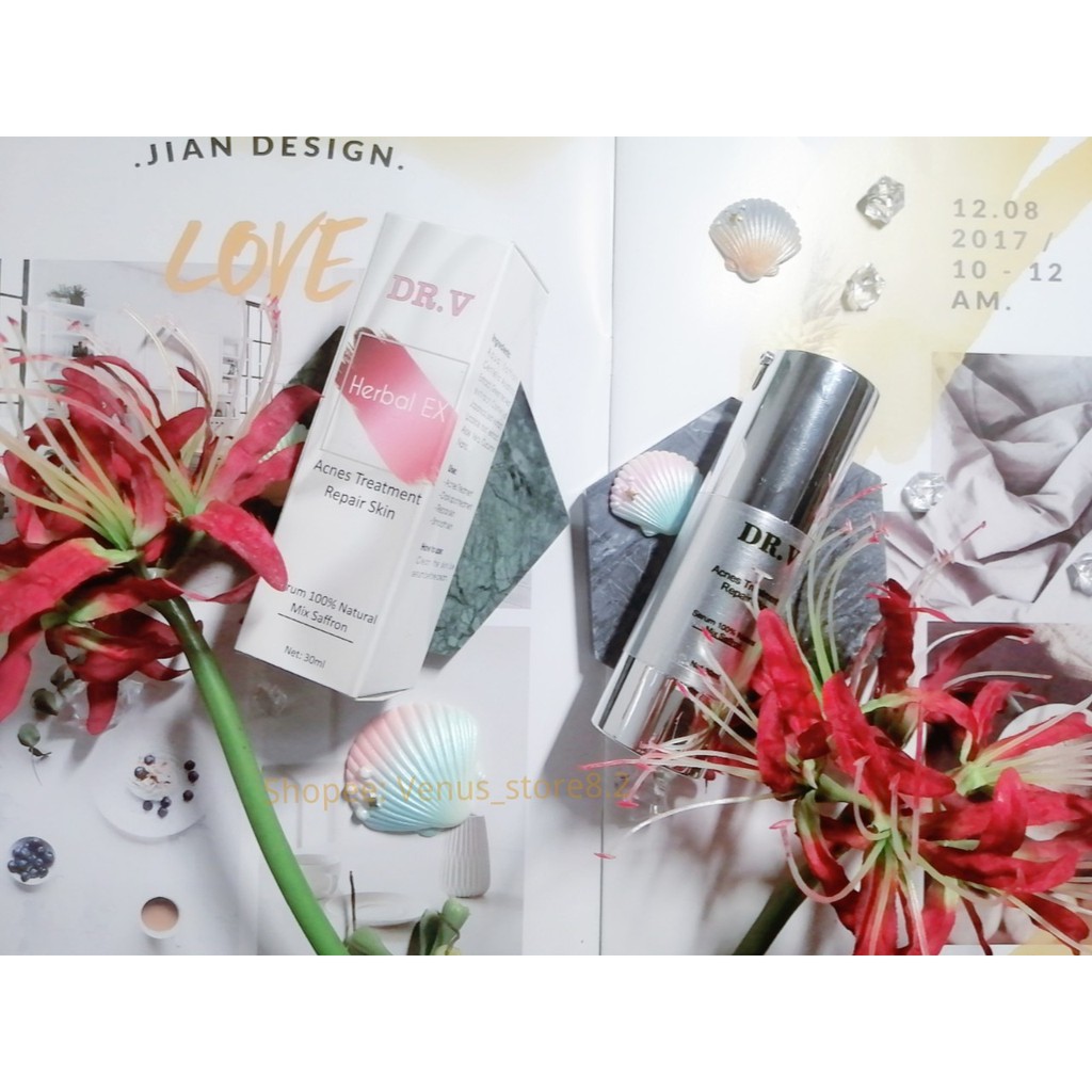 Serum Dr.V HERBAL EX xẹp mụn viêm, mụn bọc,mụn ẩn,mụn nội tiết,giảm dầu,se lỗ chân lông