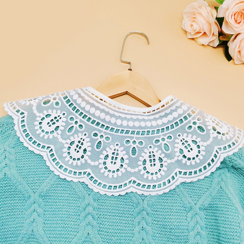 Vòng Cổ Bằng Vải Organza Thêu Ren Lỗ Có Thể Tháo Rời Cho Nữ