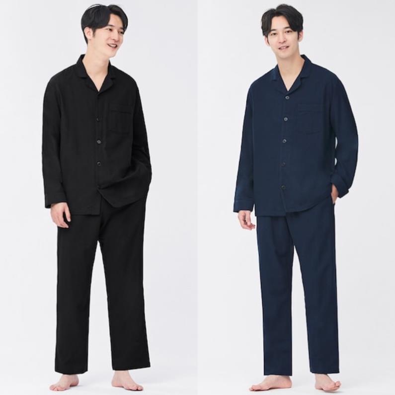 Bộ quần áo pyjama dài nam dòng flannel ấm áp của GU - Nhật !