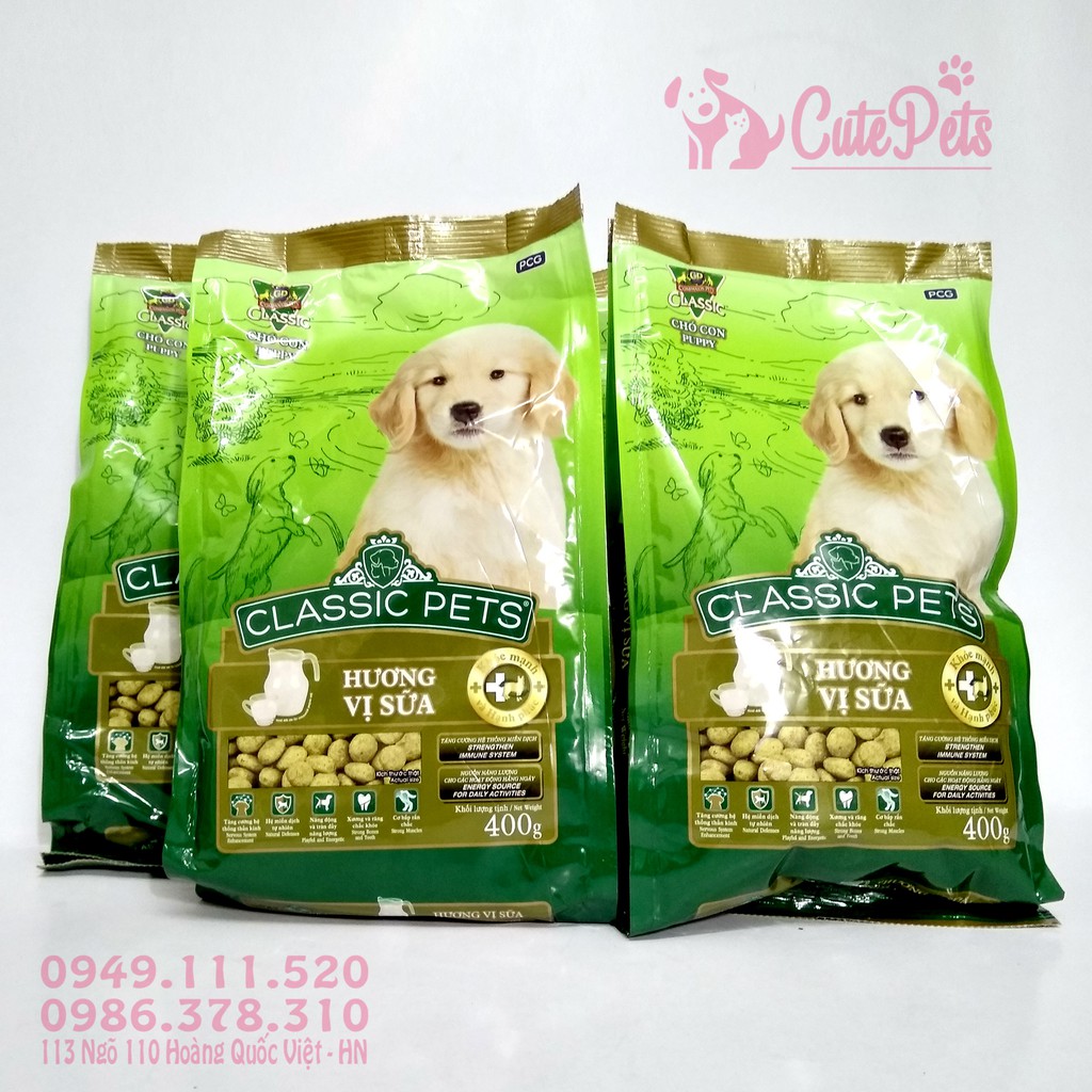 Classic Pets Puppy 400g - Thức ăn cho chó con Vị sữa - CutePets Phụ kiện chó mèo Pet shop Hà Nội