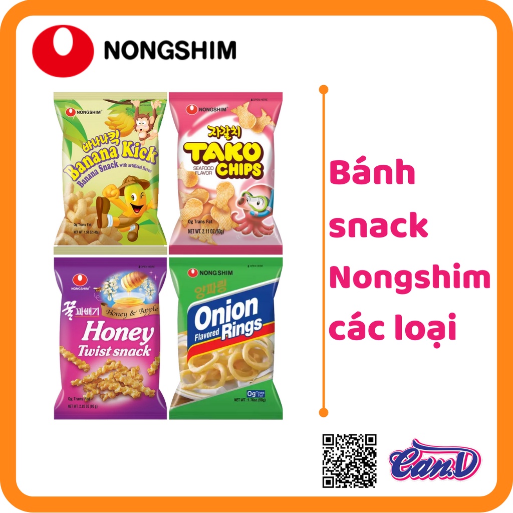 Mã GROXUAN1 giảm 8% đơn 150K 6 loại Bánh snack Nongshim các loại 45gr